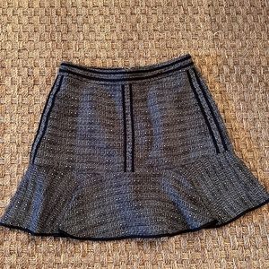 Madewell Black and White Mingled Twill Skirt